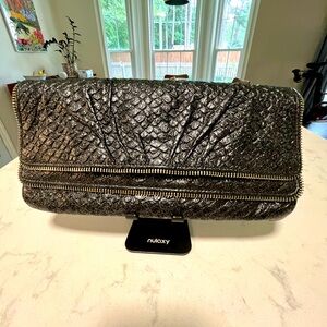 Lauren Merkin Black Textured Clutch